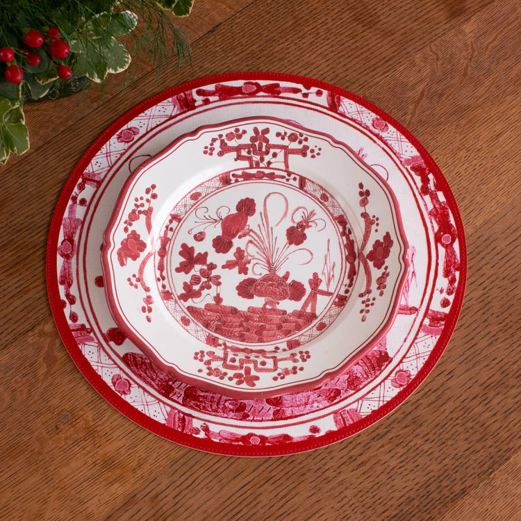 Vida Faenza 11" Dinner Plate White & Red