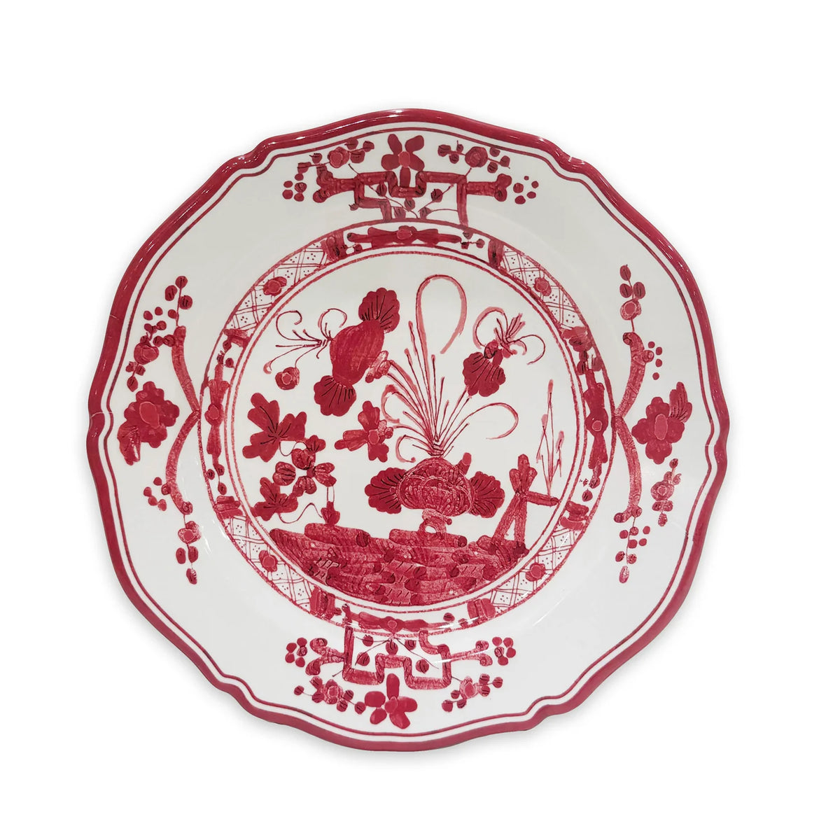 Vida Faenza 11" Dinner Plate White & Red
