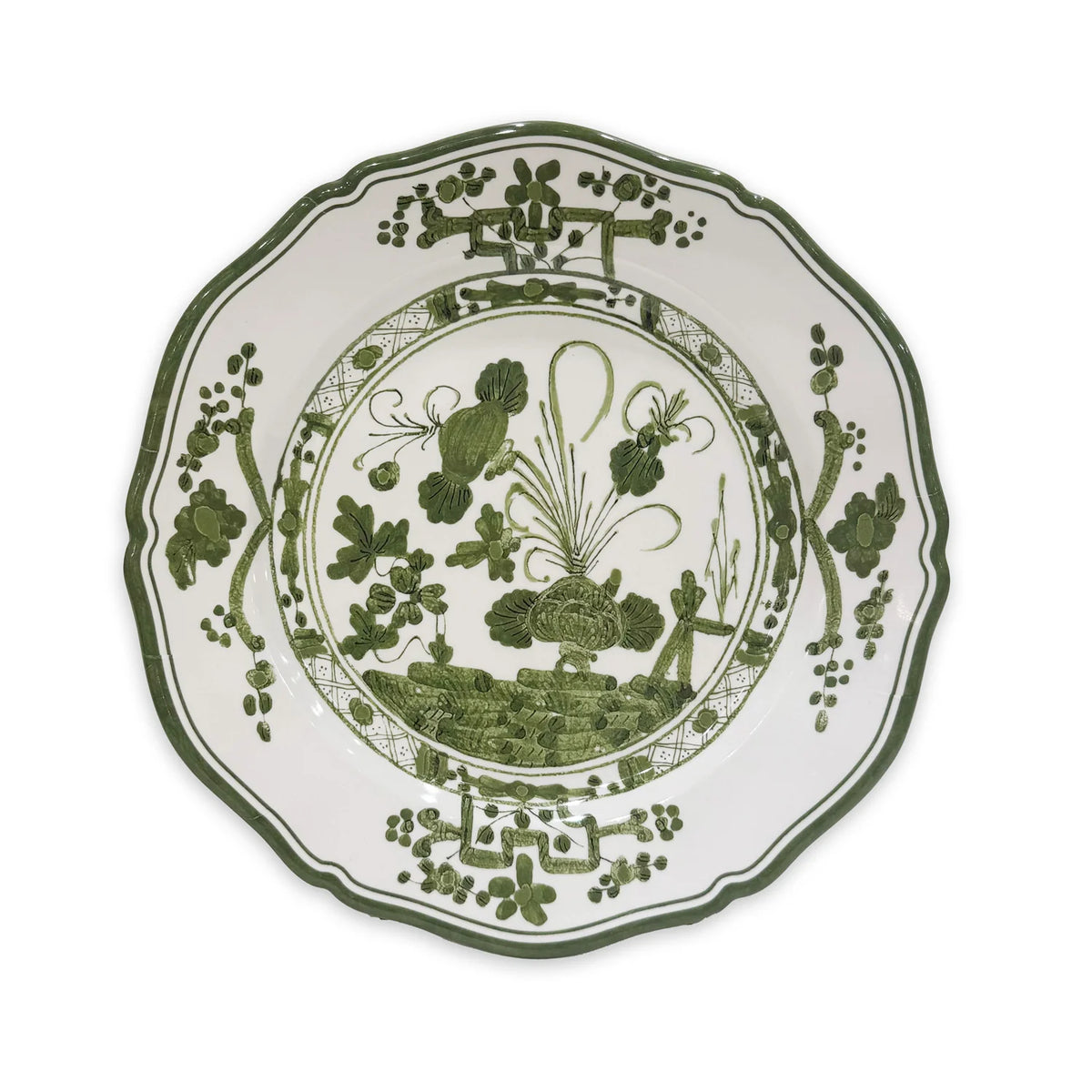 VIDA Faenza 9" Salad Plate White & Green