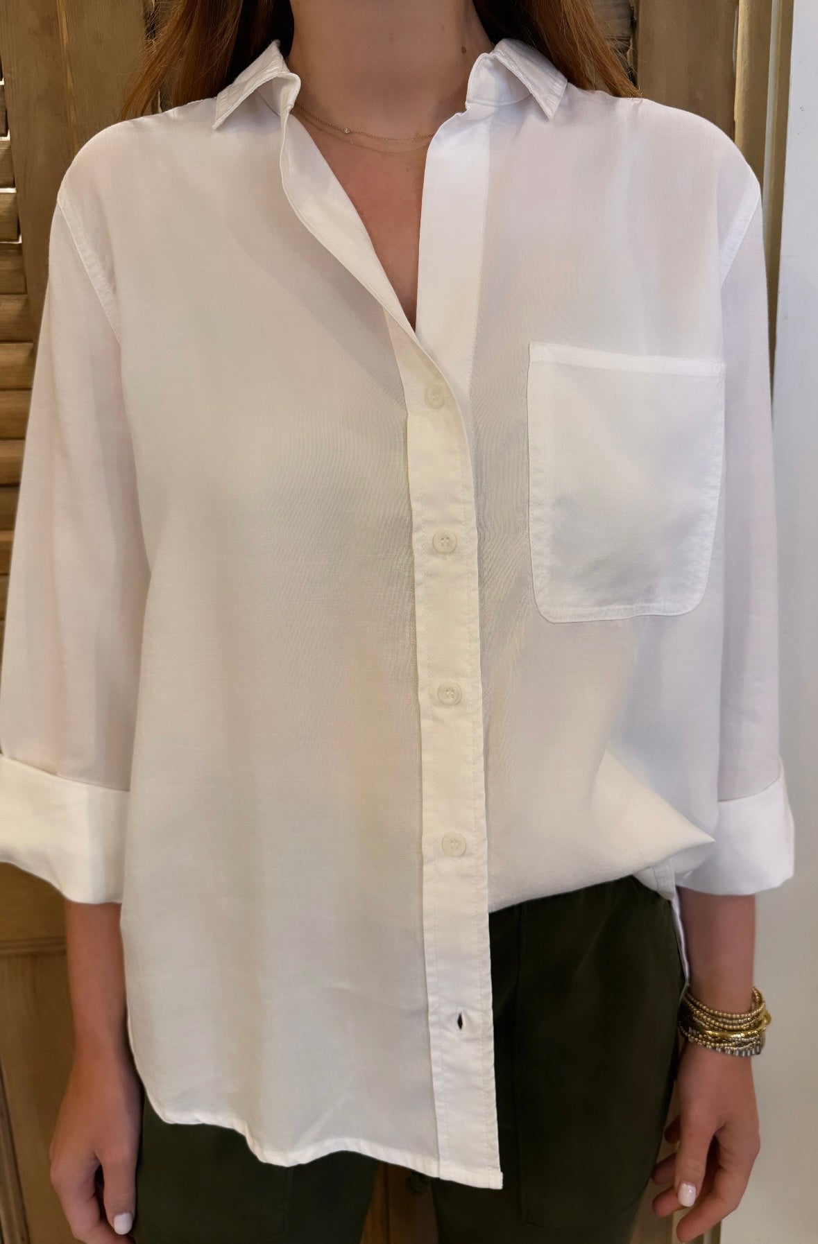 Shirt Tail Button Down White