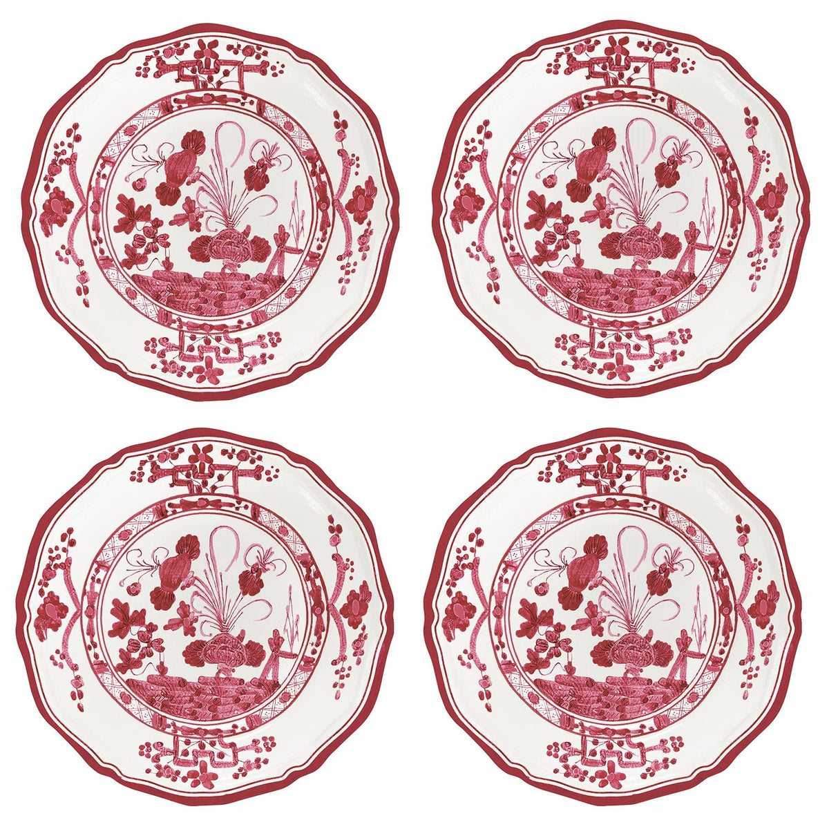 VIDA Faenza Appetizer Plate S/4 Red and White