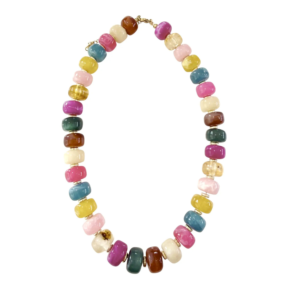 Morris Chunky Beaded Necklace Dark Multi