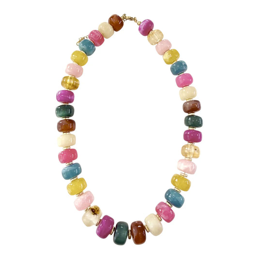 Morris Chunky Beaded Necklace Dark Multi