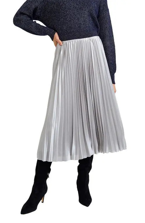Pleated Skirt Silver Shimmer