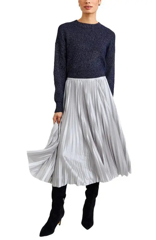 Pleated Skirt Silver Shimmer