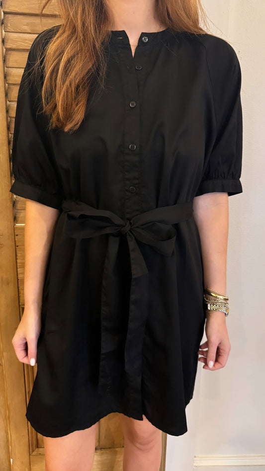 Fiona Dress Black Poplin