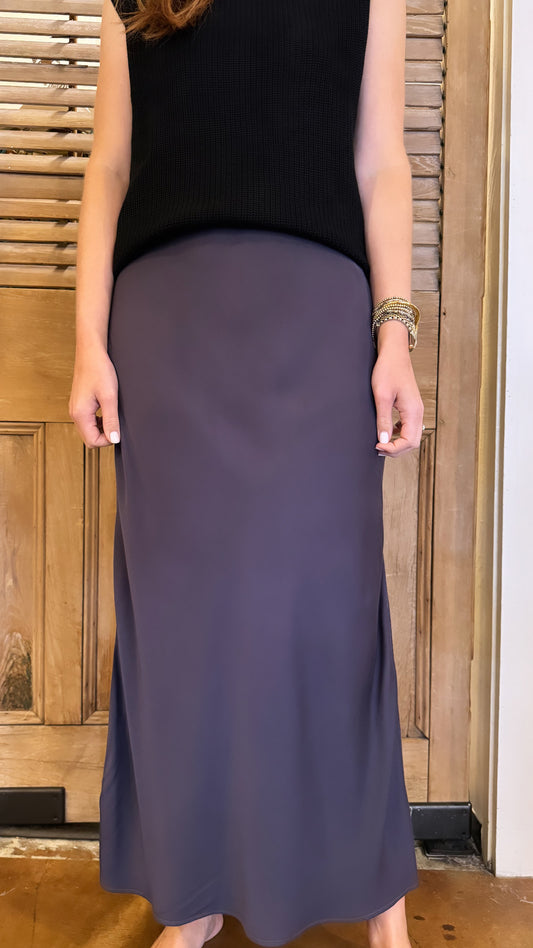 Side Slit Bias Maxi Skirt Galaxy Smoke