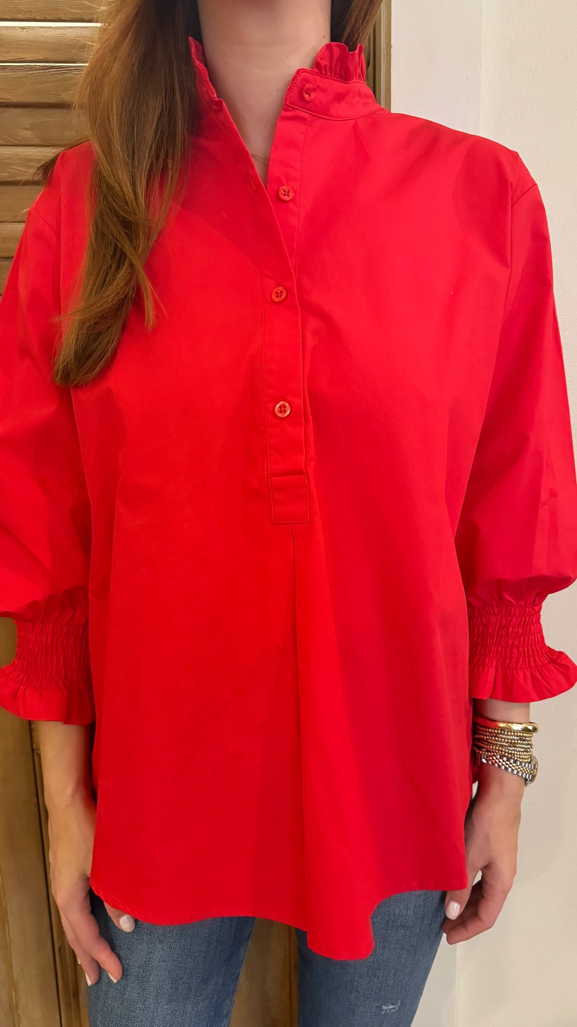 Kimberly Top With Velvet Red