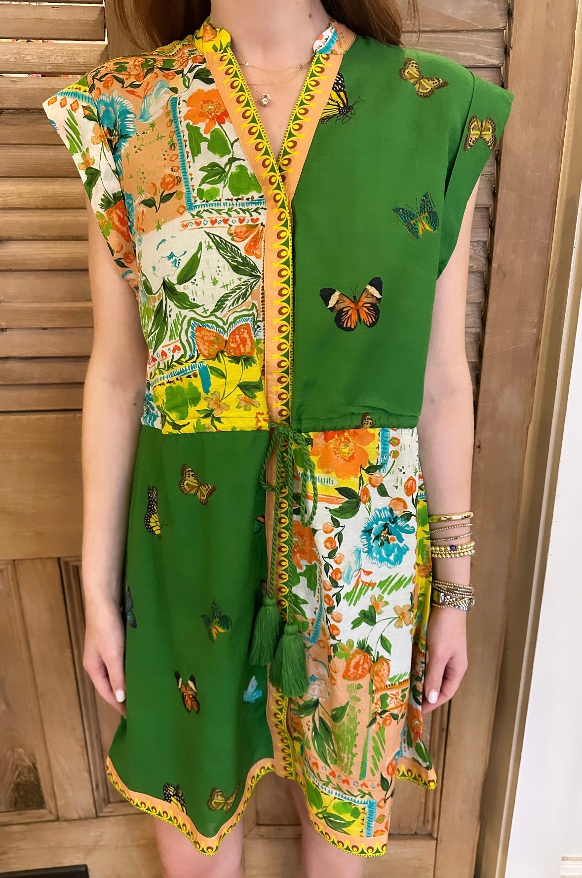 Adeline Green Butterfly Dress  Sage Hill