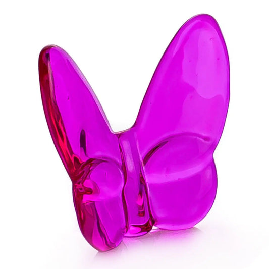 Le Mariposa Crystal Butterfly Figurine in Fuschia