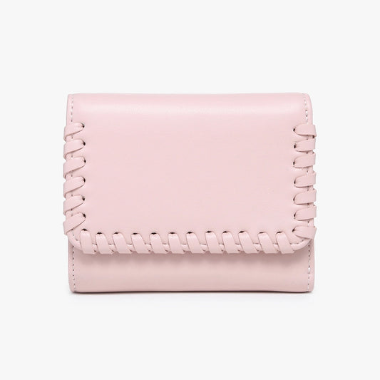 Logan Whipstitch Tri-Fold Wallet Pink