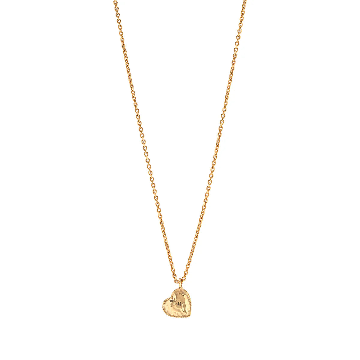 Gold Love Heart Charm Necklace 16in 2in