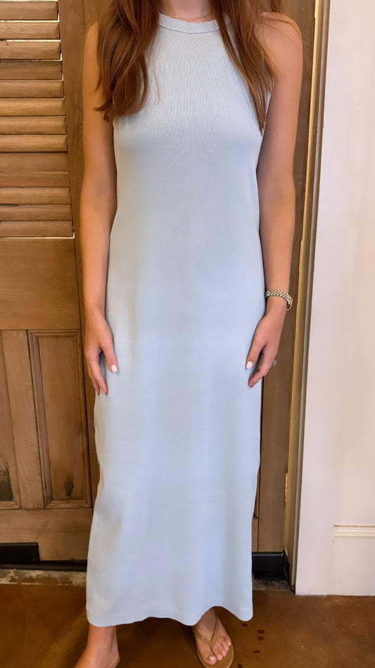 Structured Tank Midi Dress Baby Blue