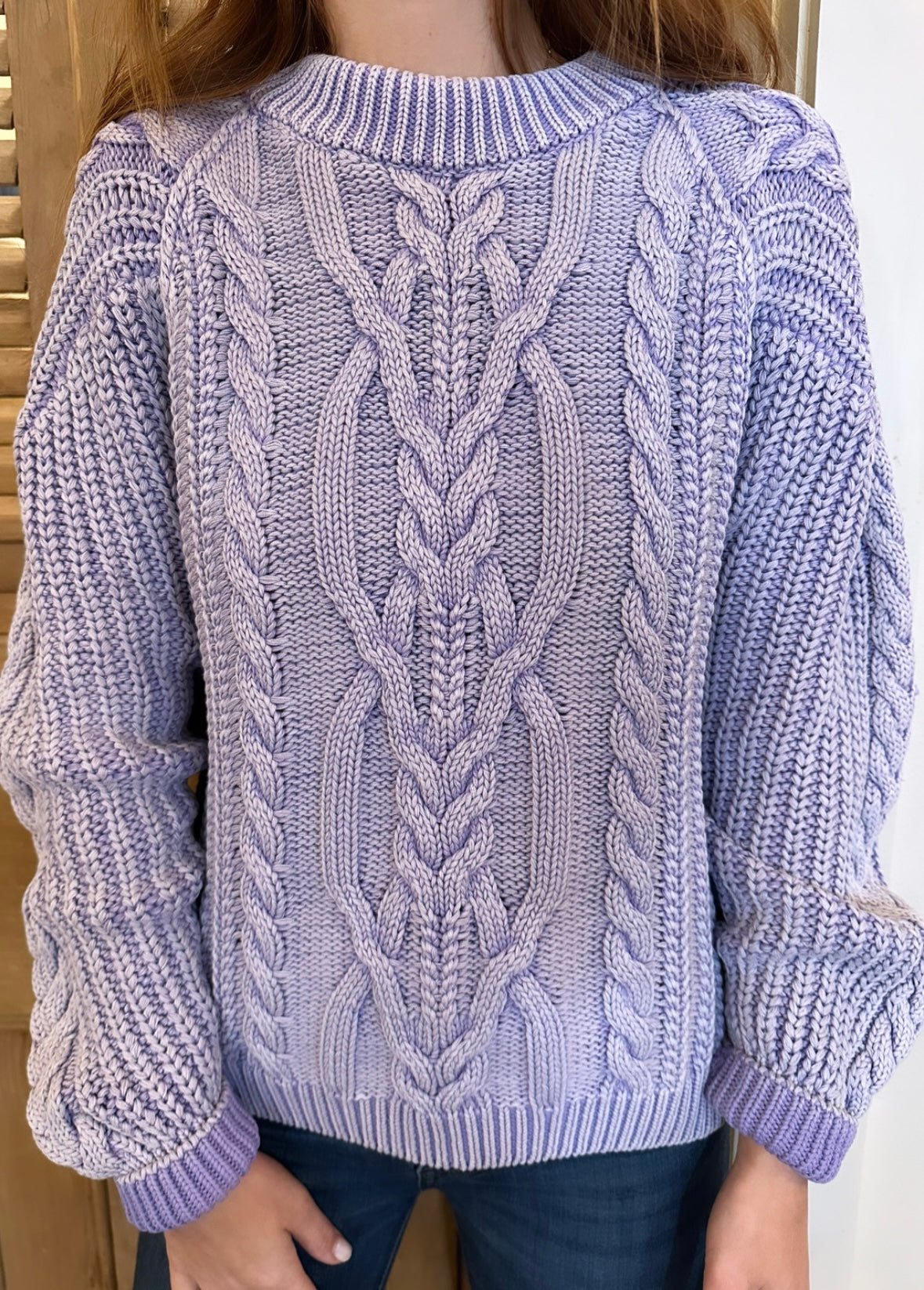 Frankie Cable Sweater Lavender