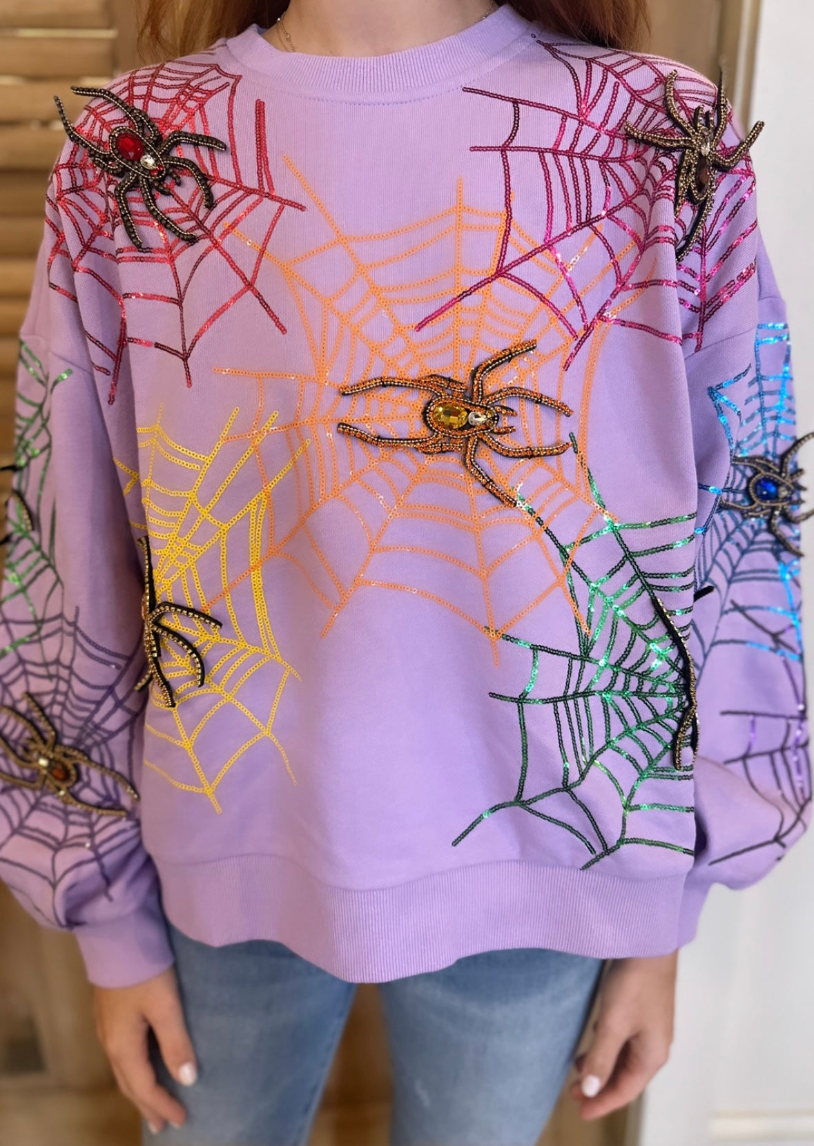 Lavender Spiderweb Sweatshirt