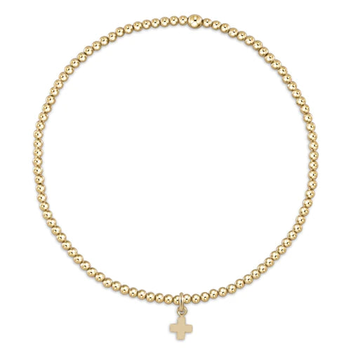 2mm Sig Cross Small Gold Charm