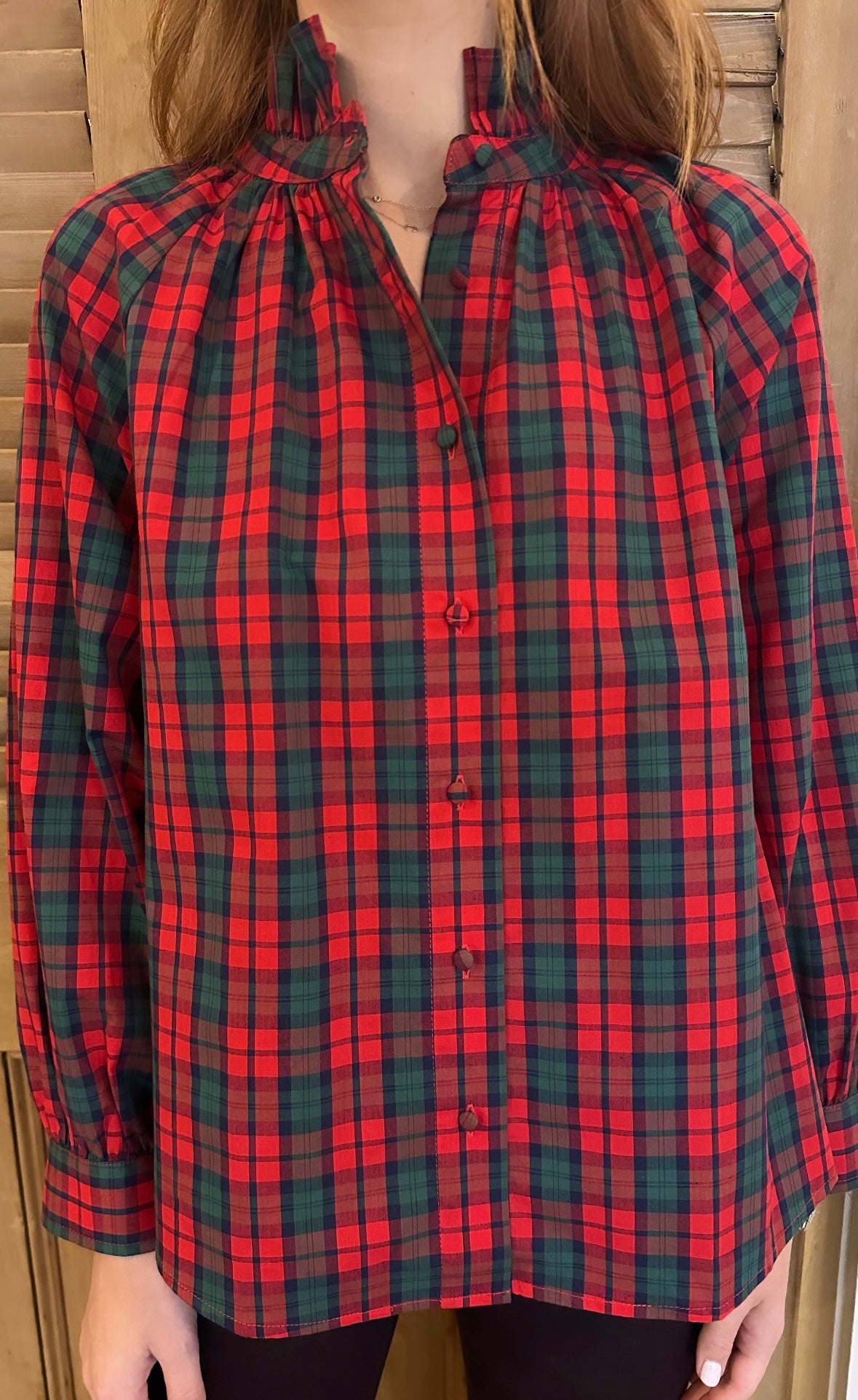 Perry Blouse Red Plaid