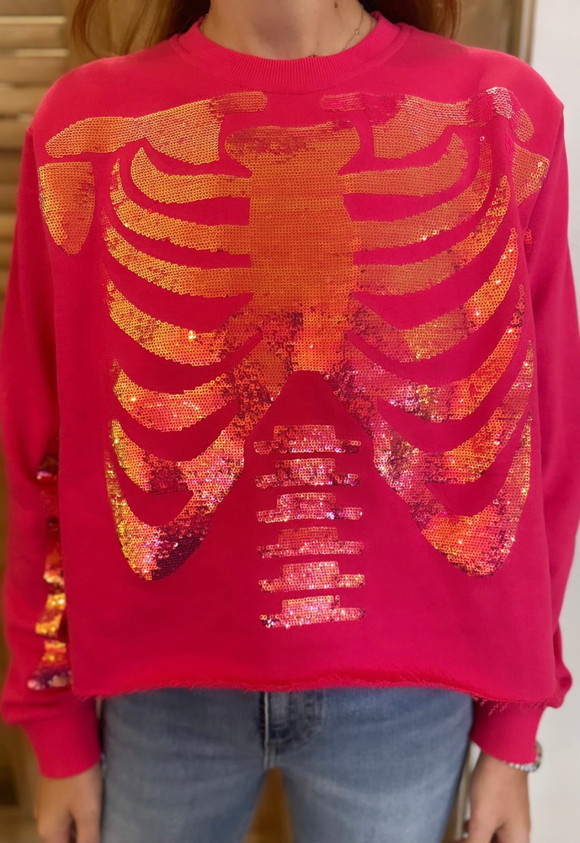 Magenta Skeleton Sweatshirt