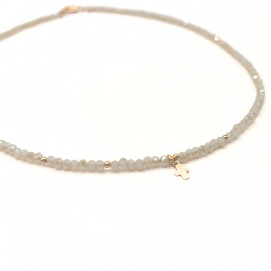 The Little Luxe Cross Necklace Winter White