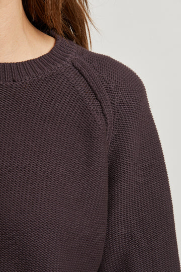 Cotton Raglan Crewneck Sweater Cocoa