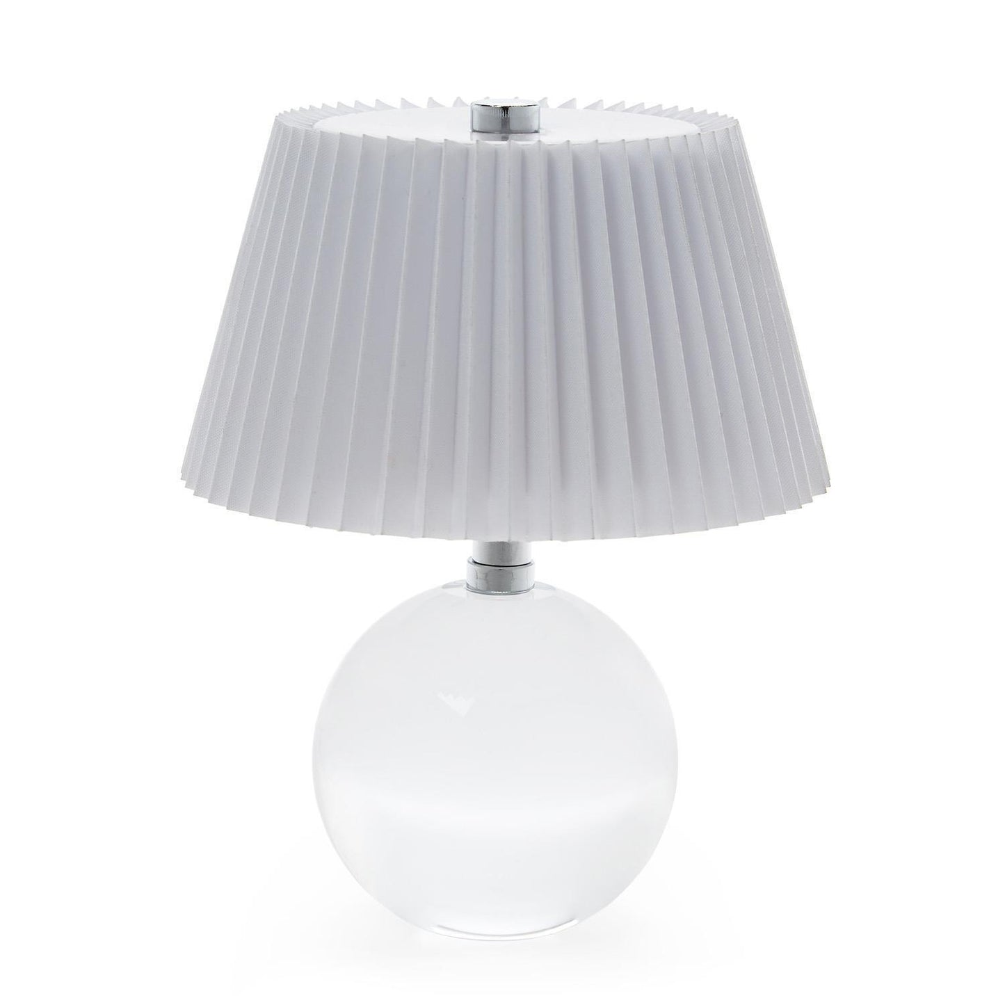 LED Portable Cordless Table Lamp with White Pleated Shade