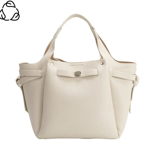 Avril Bone Recycled Vegan Leather Top Handle Bag