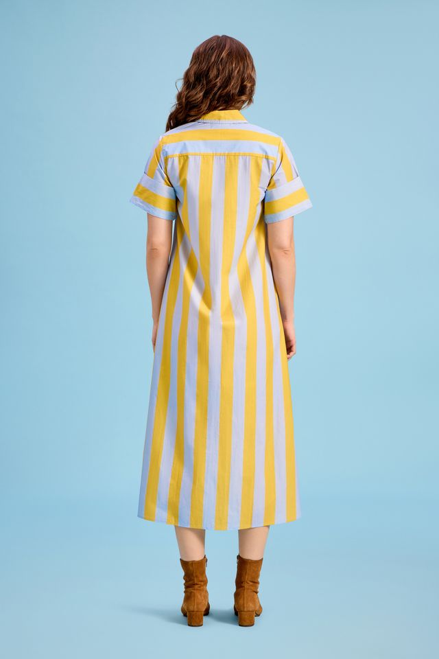 Gibbons Dress Brimstone Stripe