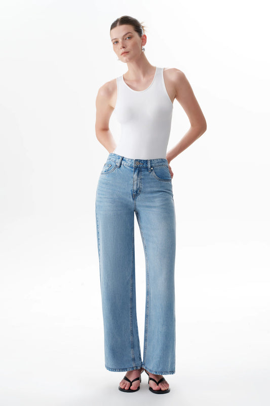 High Rise Wide Leg Jeans Mistral