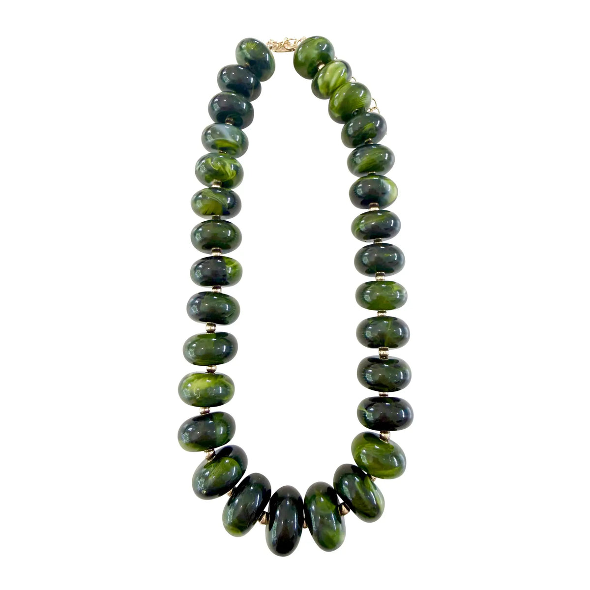 Liberty Chunky Beaded Necklace Dark Green