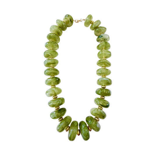 Randi Chunky Beaded Necklace Chartreuse