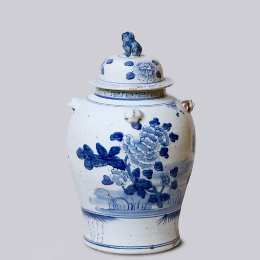 Blue and White Porcelain Four Seasons Temple Jar
