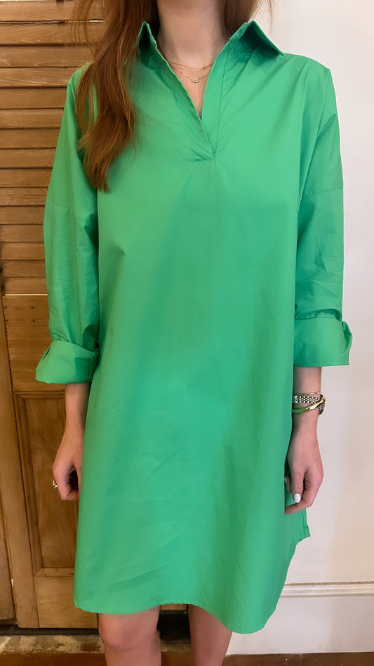 Preppy Star Elbow Dress Green