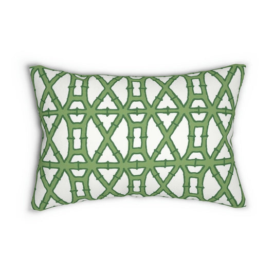 Bamboo Lumbar Pillow Green Indoor/Outdoor