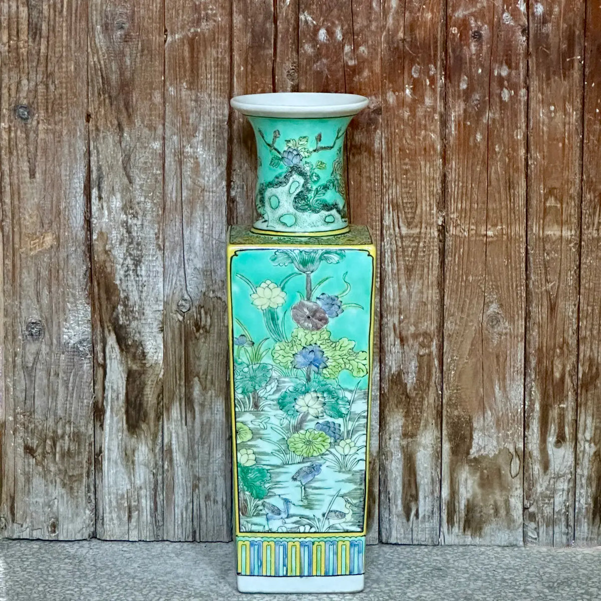 Famille Verte Four Seasons Porcelain Mallet Vase