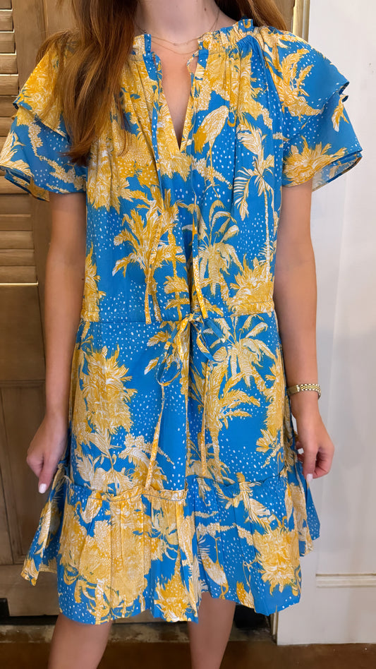 Tinsley Dress Tropical Toile