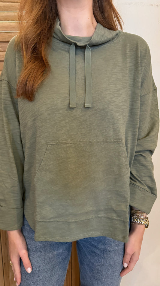 Drawstring Neck Pullover Agave