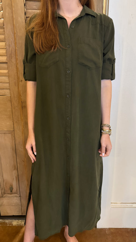 Western Yoke Duster Dress Italian Herb