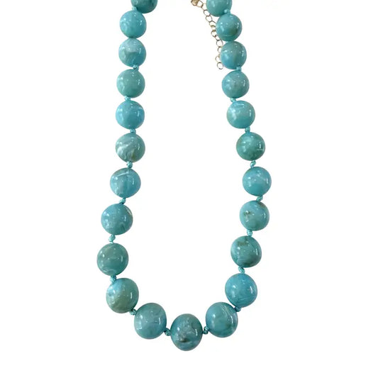Mabry Chunky Beaded Necklace Turquoise