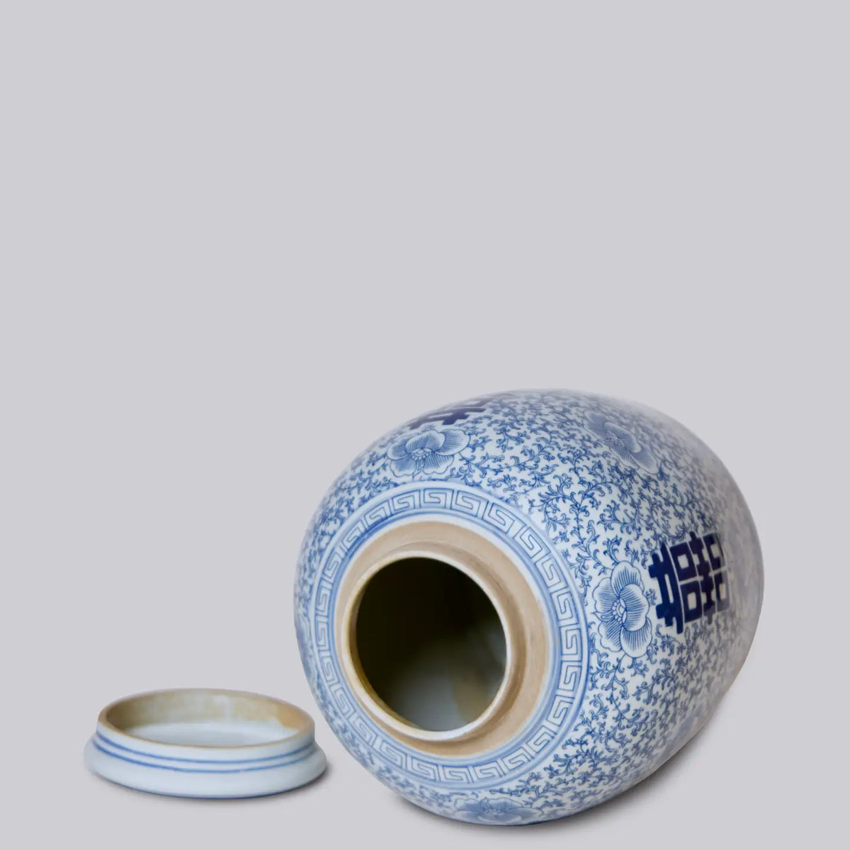Double Happiness Blue and White Porcelain Jar