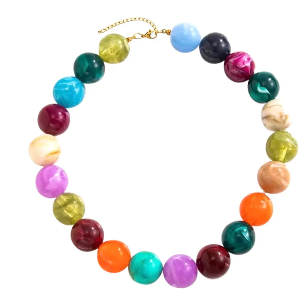 Dora Chunky Beaded Necklace Fall Multi
