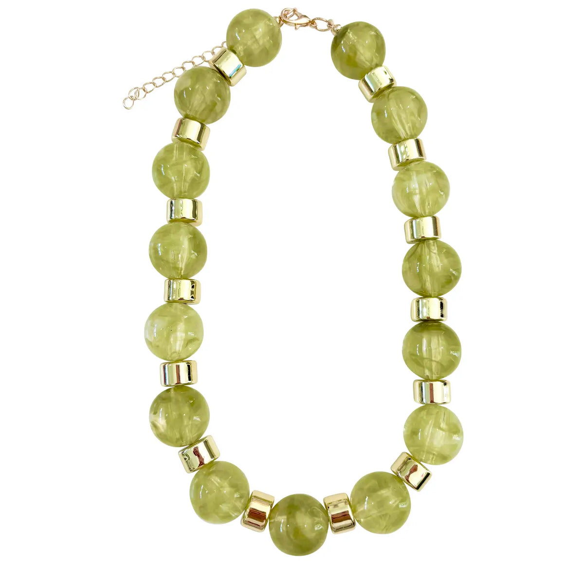 Jessica Chunky Beaded Necklace Chartreuse