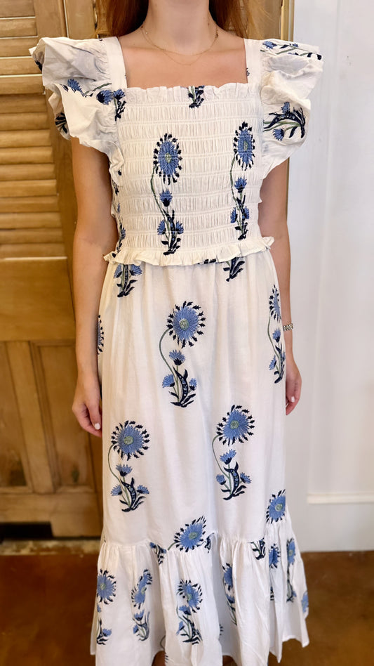 Gisele Midi Dress Blue Dandelion