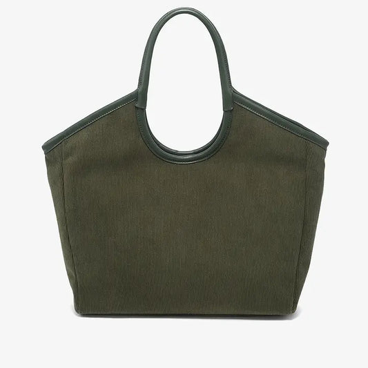 Piper Contrast Corduroy Mini Tote Olive