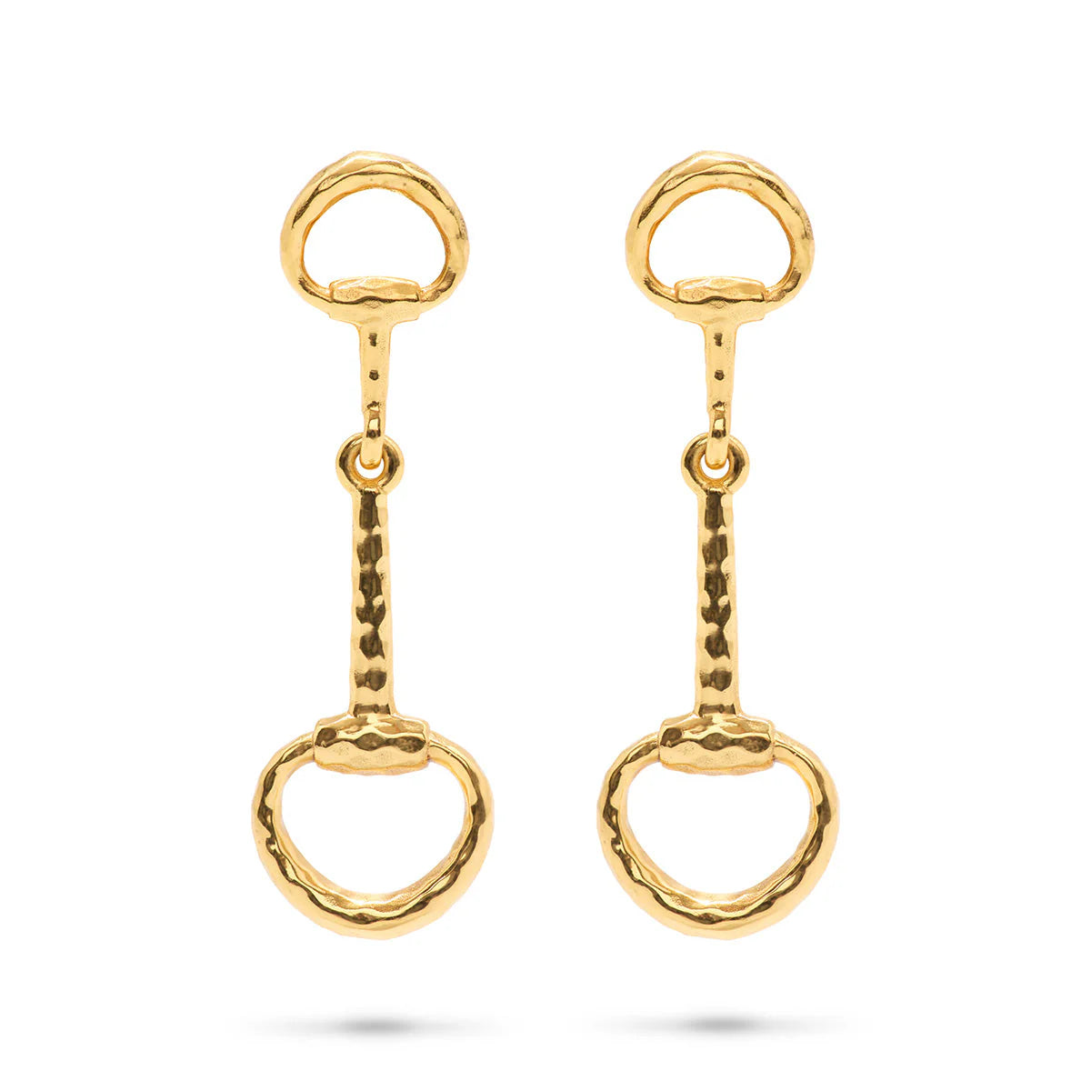 Equestrian Snaffle Bit Earrings Gold