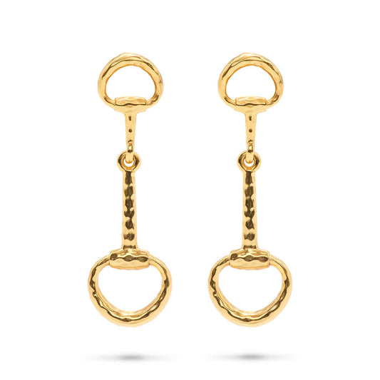 Equestrian Snaffle Bit Earrings Gold