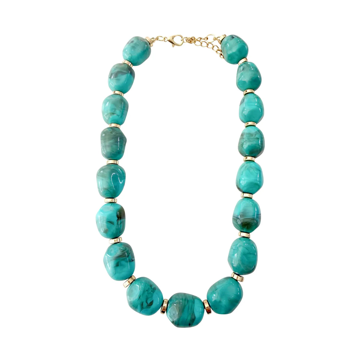 Amber Beaded Necklace Turquoise