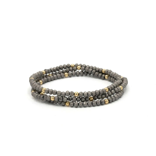 OG Classic Bracelet Stack in Matte Gray Gold Filled