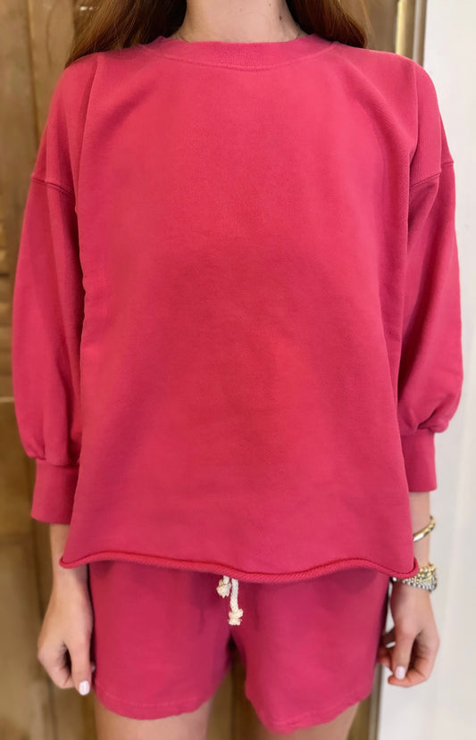 Bubble Sleeve Sweatshirt Peony