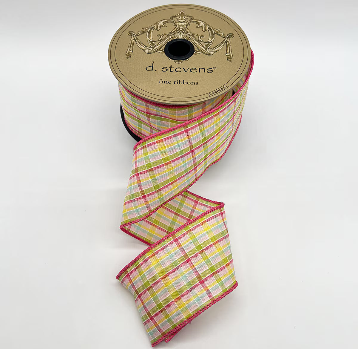 2.5" Poplin Springtime Plaid Pink Lime Yellow