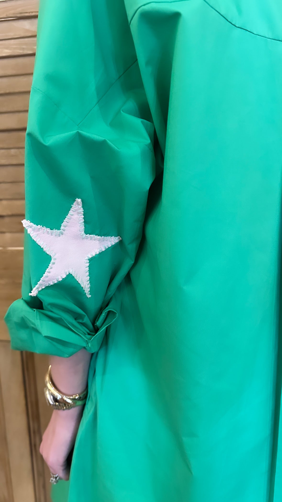 Preppy Star Elbow Dress Green